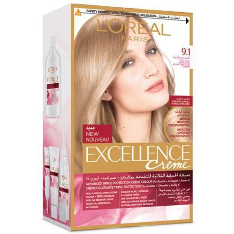 LOREAL EXCL CRM 9.1 NATURAL LIGHT ASH BLONDE