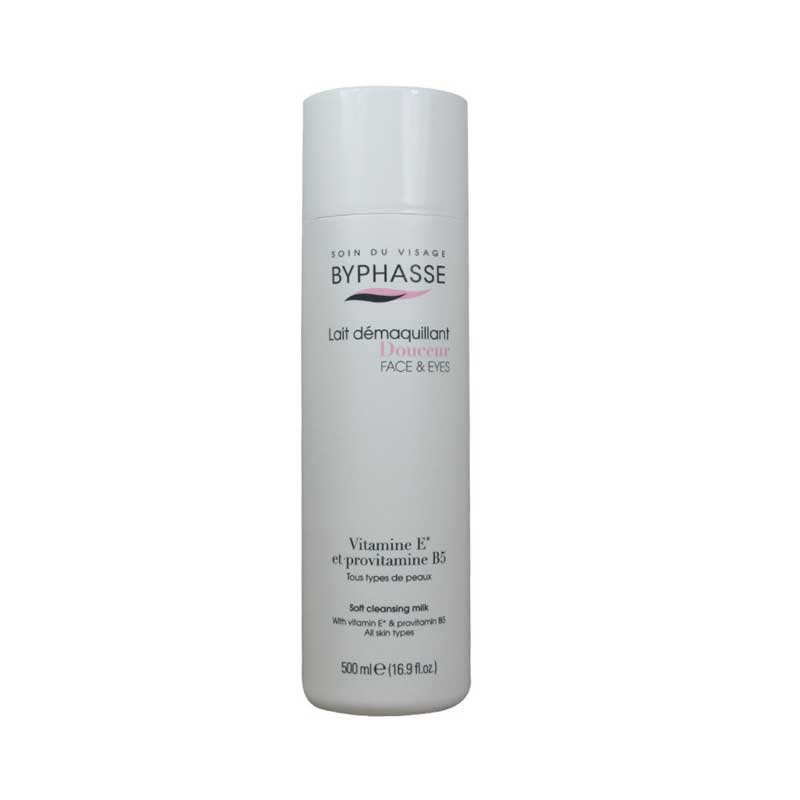 BYPHASSE SOFT CLEANSING MILK FACE & EYES ALL SKIN TYPES (BOTTLE) 500ML