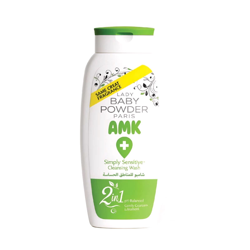 LADY BABY POWDER AMK PARIS SIMPLY SENSTIVE CLEANSING WASH GREEN