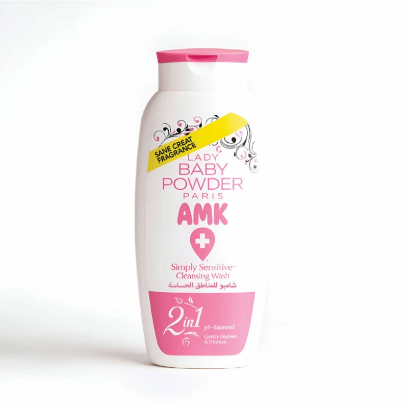 LADY BABY POWDER AMK PARIS SIMPLY SENSTIVE CLEANSING WASH PINK