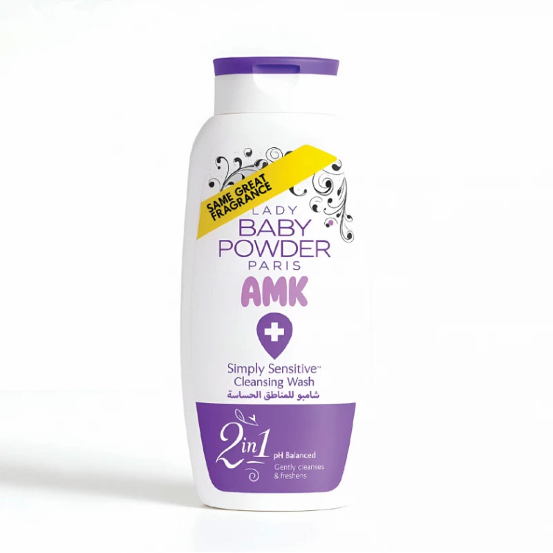 LADY BABY POWDER AMK PARIS SIMPLY SENSTIVE CLEANSING WASH PURPLE
