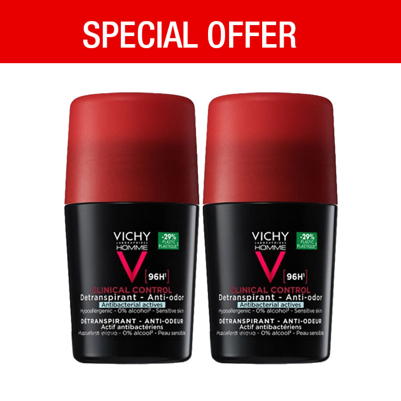 Vichy 96-Hour Clinical Control Detranspirant Anti-Odor For Roll On 50ml Men L2 at 50%OFF on 2nd pack
