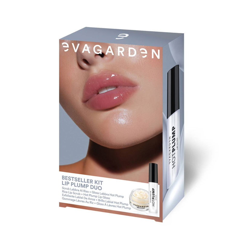 EVAGARDEN KIT LIP PLUMP DUO (LIP GLOSS HOT PLUMP+ RICE LIP SCRUB)