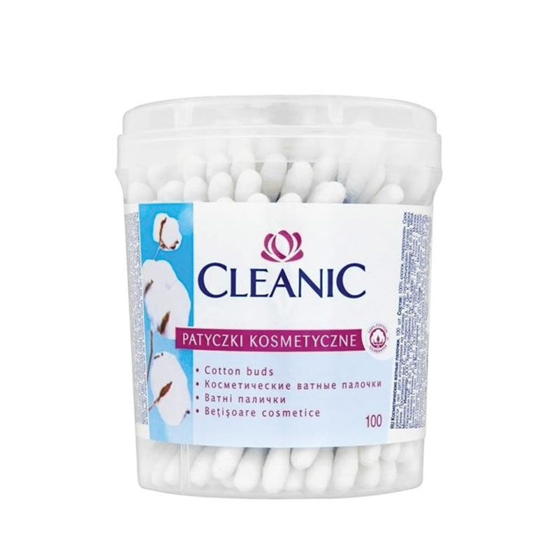 Cleanic Cotton buds Cleanic 100 pcs round box